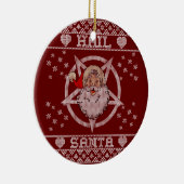 Hail Santa Claus Ugly kerst Keramisch Ornament (Rechts)