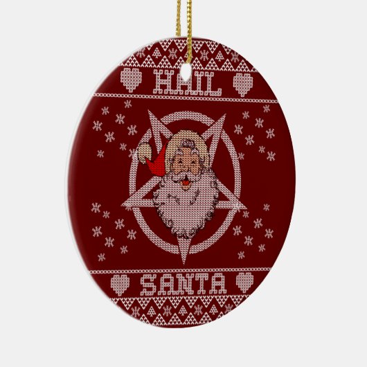 Hail Santa Claus Ugly kerst Keramisch Ornament (Rechts)