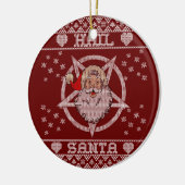 Hail Santa Claus Ugly kerst Keramisch Ornament (Links)