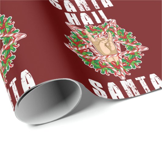 Hail Santa Funny Kerstmis Cadeaupapier (Rol Hoek)