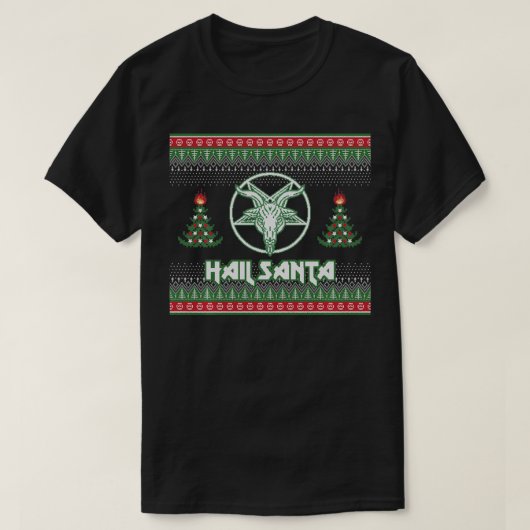 Hail Santa Funny Ugly met Kerstmis Gift Pull T-shirt (Design voorkant)