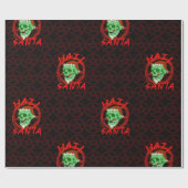Hail Santa - Halloween Zombie Rocker Skull Cadeaupapier (Vlak)