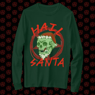 Hail Santa - Halloween Zombie Rocker Skull T-shirt