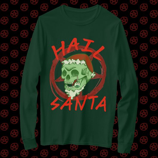 Hail Santa - Halloween Zombie Rocker Skull T-shirt