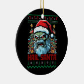 Hail Santa Heavy Metal Headbanger Lelijk Kerstfees Keramisch Ornament (Rechts)