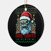 Hail Santa Heavy Metal Headbanger Lelijk Kerstfees Keramisch Ornament (Links)
