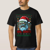 Hail Santa Heavy Metal Headbanger Lelijk Kerstfees T-shirt (Voorkant)