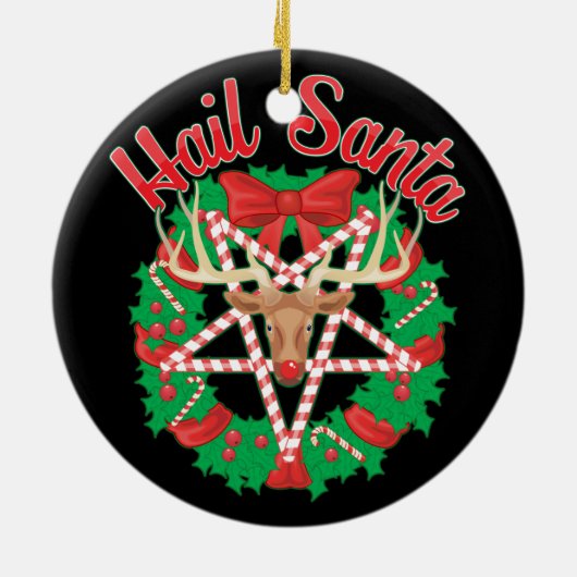Hail Santa! Keramisch Ornament (Achterkant)