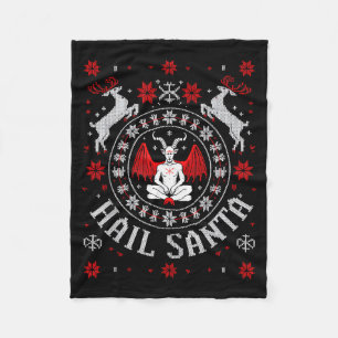 Hail Santa lelijke kersttrui Mediterende demon Fleece Deken