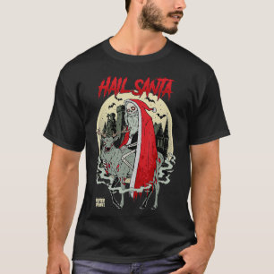 Hail Santa Retro Horror Ugly Kerstmis T-shirt