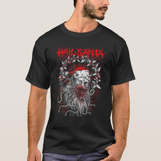Hail Santa: Satanische Kerstmis van Vampirefreaks T-shirt (Voorkant)