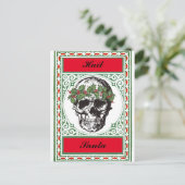 Hail Santa Skull-kerstkaart Briefkaart (Staand voorkant)
