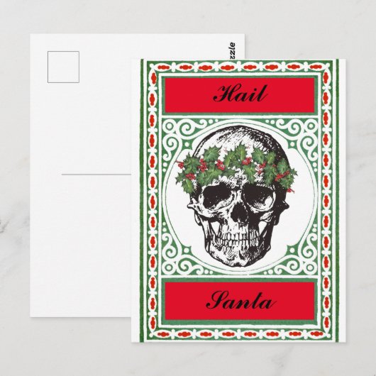 Hail Santa Skull-kerstkaart Briefkaart (Voorkant / Achterkant)
