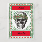 Hail Santa Skull-kerstkaart Briefkaart (Voorkant)