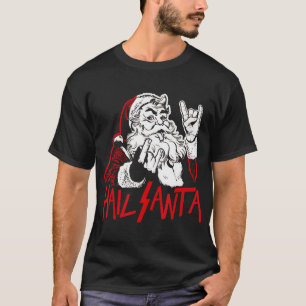 Hail Santa Sleigher Heavy Metal Kerstmis Roc T-shirt