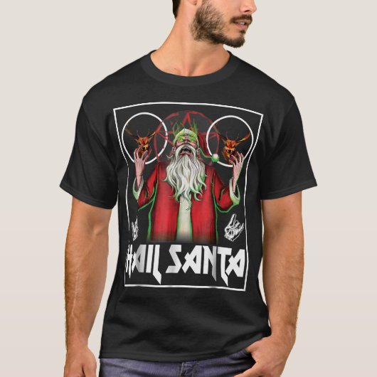 Hail Santa Sleigher Heavy Metal Ugly Kerstmis T-shirt (Voorkant)