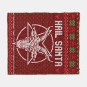 Hail Santa Ugly Festive Graphic Fleece Deken (Voorkant (Horizontaal))