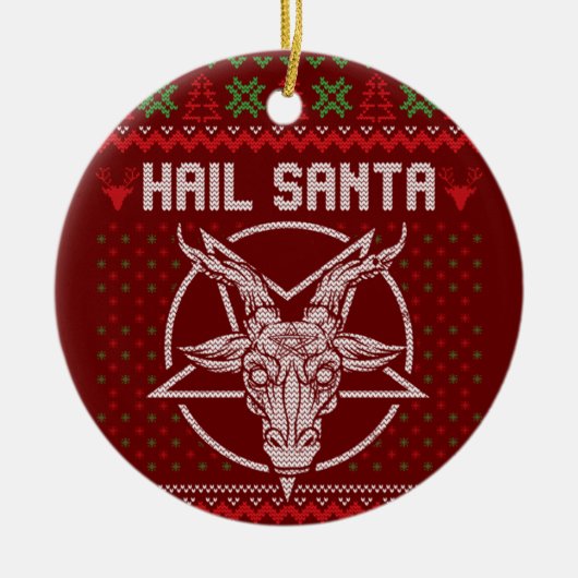 Hail Santa Ugly Festive Graphic Keramisch Ornament (Voorkant)
