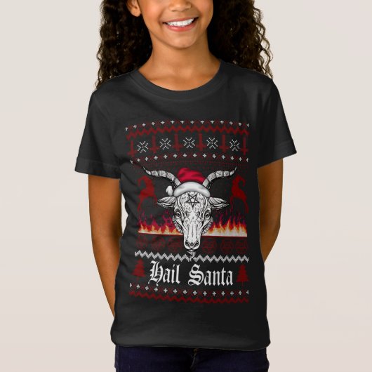 Hail Santa Ugly KerstSweater Matching Family T-shirt (Voorkant)