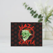  Hail Santa Zombie Halloween Skull Feestdagenkaart (Staand voorkant)