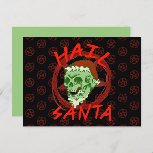  Hail Santa Zombie Halloween Skull Feestdagenkaart (Voorkant / Achterkant)