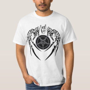 Hail Satan Baphomet Horns and Wings T-Shirt