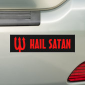 Hail Satan bumpersticker met rode duivelsvork (Op auto)