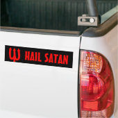Hail Satan bumpersticker met rode duivelsvork (Op Truck)