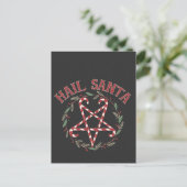 Hail Satan Christmas Krampus Xmas Devil Snoep Aankondigingskaart (Staand voorkant)