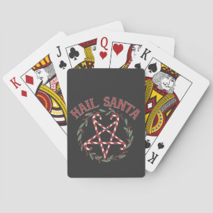 Hail Satan Christmas Krampus Xmas Devil Snoep Pokerkaarten