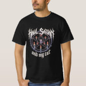 Hail Satan en mijn kat T-shirt (Voorkant)