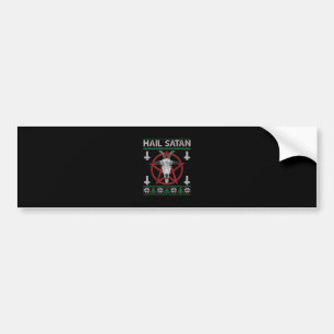 Hail Satan Goat Head Pentagram Funny Satanic Ugly Bumpersticker
