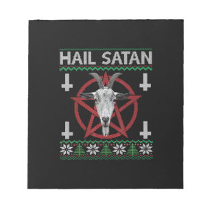 Hail Satan Goat Head Pentagram Funny Satanic Ugly Notitieblok
