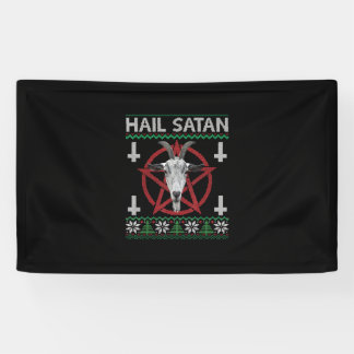 Hail Satan Goat Head Pentagram Funny Satanic Ugly Spandoek