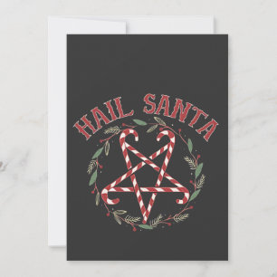 Hail Satan Kerstmis Krampus Kerstmis Duivel Snoep Kaart