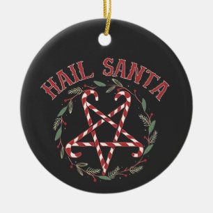 Hail Satan Kerstmis Krampus Kerstmis Duivel Snoep Keramisch Ornament