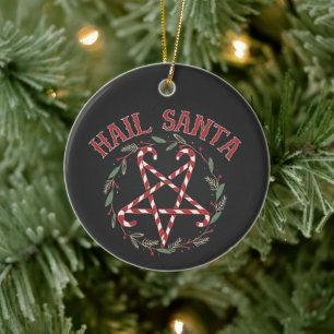 Hail Satan Kerstmis Krampus Kerstmis Duivel Snoep Keramisch Ornament