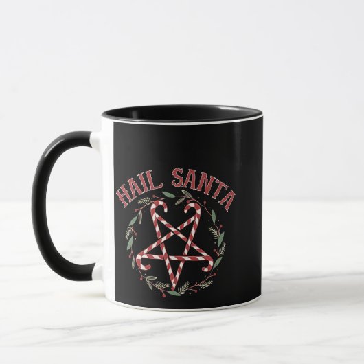 Hail Satan Kerstmis Krampus Kerstmis Duivel Snoep Mok (Links)