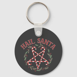 Hail Satan Kerstmis Krampus Kerstmis Duivel Snoep Sleutelhanger