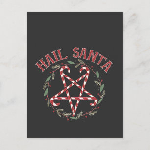 Hail Satan Kerstmis Krampus Kerstmis Duivel Snoep Uitnodiging Briefkaart
