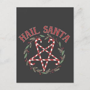 Hail Satan Kerstmis Krampus Xmas Duivel Snoep Feestdagenkaart