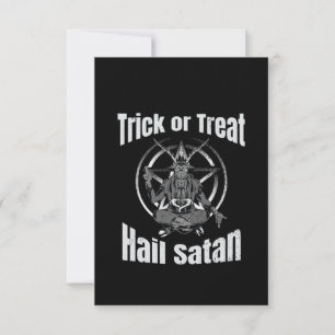 Hail Satan Pentagram Goat Halloween Bedankkaart