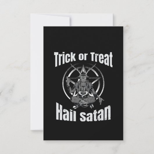 Hail Satan Pentagram Goat Halloween Bedankkaart (Voorkant)