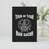 Hail Satan Pentagram Goat Halloween Bedankkaart (Staand voorkant)
