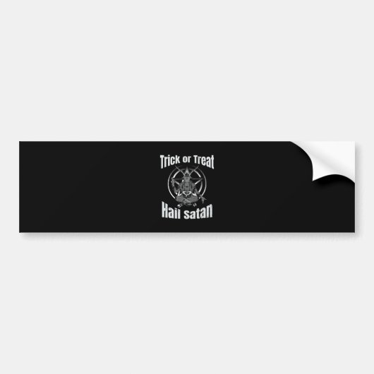 Hail Satan Pentagram Goat Halloween Bumpersticker (Voorkant)