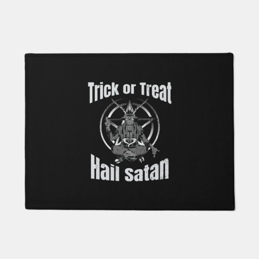 Hail Satan Pentagram Goat Halloween Deurmat (Voorkant)
