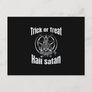 Hail Satan Pentagram Goat Halloween Feestdagenkaart
