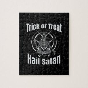 Hail Satan Pentagram Goat Halloween Legpuzzel