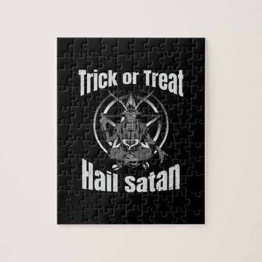 Hail Satan Pentagram Goat Halloween Legpuzzel (Verticaal)