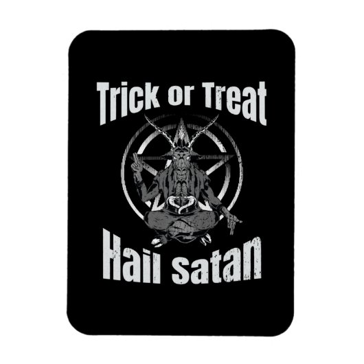 Hail Satan Pentagram Goat Halloween Magneet (Verticaal)